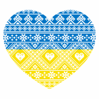 Полотно на картоні з контуром, Патріотичні, „Серце України“, 30х30, бавовна, акрил, ROSA START