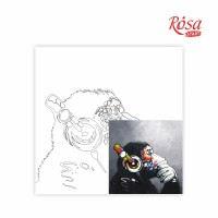 Полотно на картоні з контуром, «Music», 30*30, бавовна, акрил, ROSA START