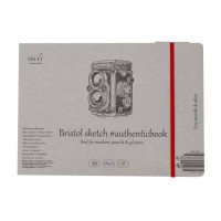 Альбом для ескізів AUTHENTIC (Bristol), А5 (24,5*17,6см), 185г/м2, 18л, білий та гладкий папір, SMILTAINIS