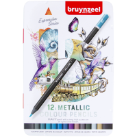 Набір кольорових олівців EXPRESSION METALLIC, 12шт., мет.коробка, Bruynzeel