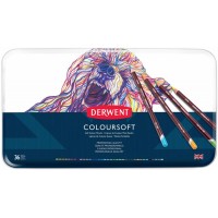 Набір кольорових олівців Coloursoft, 36шт., мет. коробка, Derwent