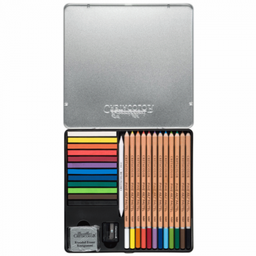 Набір пастелі та олівців THE PASTEL BASIC BOX, 27шт., мет.кор., Cretacolor - Канц Київ для вас