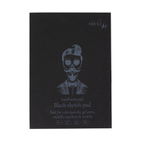 Блокнот-склейка для рисунку AUTHENTIC (black), А5 (14,8*21 см), 165г/м2, 30л, чорний папір, SMILTAINIS