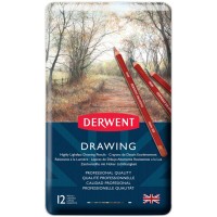Набір олівців для рисунку Drawing, 12шт., мет. коробка, Derwent