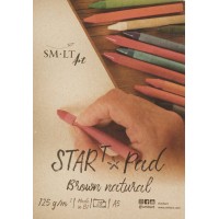 Склейка для ескізів STAR T (Kraft), А5 (14,8*21 см), 125г/м2, 20л, коричневий колір, SMILTAINIS