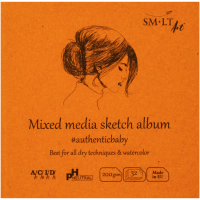 Альбом AUTHENTIC Baby (mixed media), 9*9см, 200г/м2, 32л, SMILTAINIS