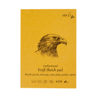 Блокнот-склейка для ескізів AUTHENTIC (Kraft), А5 (14,8*21 см), 90г/м2, 60л, коричневий колір, SMILTAINIS