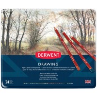 Набір олівців для рисунку Drawing, 24 шт., мет. коробка, Derwent