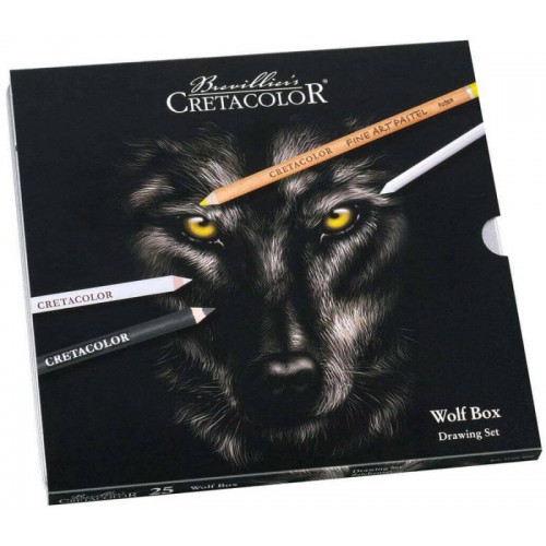 Набір матеріалів для графіки, WOLF, метал. коробка, 25 шт, Cretacolor - Канц Киев для вас
