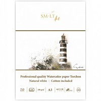 Склейка для акварелі PRO CREATE, А3 (29,7*42 см), 250г/м2, 10л, білий папір, Torchon, SMILTAINIS