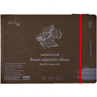 Альбом для акварелі AUTHENTIC, А5 (24,5*17,6см), 280г/м2, 12л, коричневий колір, SMILTAINIS