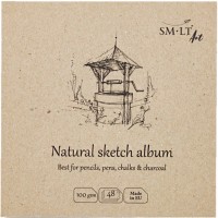Альбом для ескізів AUTHENTIC Layflat 14*14см, 100г/м2, 32л, натуральний колір, SMILTAINIS