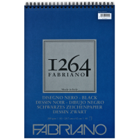 Альбом для рисунку на спіралі 1264, А3 (29,7х42 см), 200г/м2, 40л, чорний папір, Fabriano