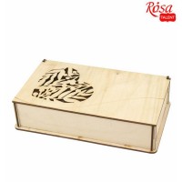 Скринька подарункова з серцем, фанера, 21,8х12,5х5см, ROSA TALENT