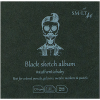 Альбом для рисунку AUTHENTIC Baby (black) 9*9см, 170г/м2, 32л, чорний папір, SMILTAINIS