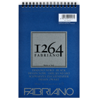Альбом на спіралі для рисунку 1264, А5 (14,8*21 см), 200г/м2, 20л, чорний, Fabriano