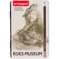 Набір графітних олівців Dutch Masters, Автопортрет, Рембрандт, 12шт., метал, Bruynzeel
