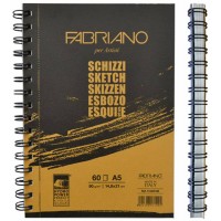 Альбом для ескізів на спіралі Schizzi Sketch А5 (14,8х21см), 90г/м2, 60л, Fabriano