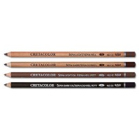 Набір олівців для рисунку, Сепія олійна темна, 3 шт.,Cretacolor