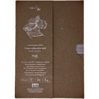 Склейка для акварелі в папці AUTHENTIC, A4, 280г/м2, 35л, коричневий колір, SMILTAINIS