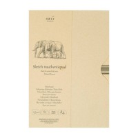 Склейка для ескізів у папці AUTHENTIC А4, 135г/м2, 80л, коричневий колір, SMILTAINIS