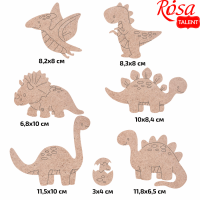 Набір заготовок „Динозаври“, ДВП, 7шт, з магнітною стрічкою, ROSA TALENT