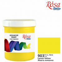 Фарба гуашева, Жовта лимонна (903), 100мл, ROSA Studio