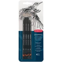 Набір графітних олівців Graphic Soft, 4 шт (6В,4В,2В,НВ), в блістері, Derwent