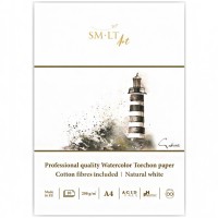 Склейка для акварелі PRO CREATE Torchon А4, 250г/м2, 10л, білий папір, SMILTAINIS