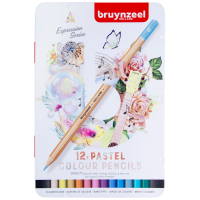 Набір кольорових олівців EXPRESSION PASTEL, 12шт., мет.коробка, Bruynzeel