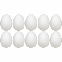 Набір пластикових яєць, Білий, 60х45 мм, 10 шт, KnorrPrandell