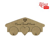Ключниця „Home Sweet Home“, 3 брелоки, МДФ, 19,5х1,2х8,7см, ROSA TALENT