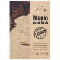 Альбом для нот Platinum, Music notes book А5, 100г/м2, 16л, SMILTAINIS
