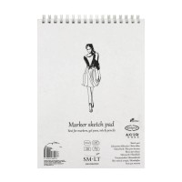 Альбом для маркерів на спіралі AUTHENTIC А5, 100г/м2, 40л, білий колір, SMILTAINIS
