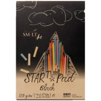 Склейка для рисунку STAR T А4, 120г/м2, 20л, чорний папір, SMILTAINIS