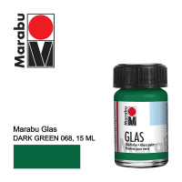 Фарба вітражна на водній основі холодної фіксації, Зелена темна, 15мл, Glas, Marabu, 130639068