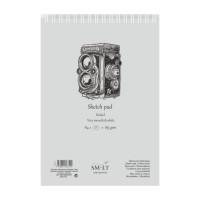 Альбом для ескізів на спіралі AUTHENTIC (Bristol), А4, 185г/м2, 50л, білий та гладкий папір, SMILTAINIS