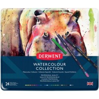 Набір акварельних олівців Watercolour Collection, 24 предмети, в метал. коробці, Derwent