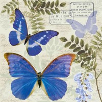 Декупажні серветки "Синій метелик", 33*33 см, 18,5 г/м2, 20 шт, Ambiente