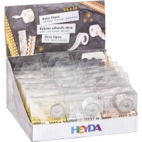 Дисплей паперових скотчів Christmas mini, з пластиковим диспенсером, 12 ммх3 м, 5 шт. у наборі, 18 шт, Heyda