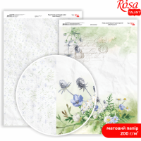 Папір дизайнерський двосторонній матовий „Wild Flowers“ 1, 21х29,7 см, 200 г/м2, ROSA TALENT