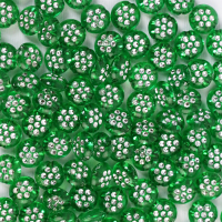 Намистини пластикові напівпрозорі, Круглі, зелені, 50 шт.