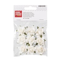 Набір паперових квітів для декору, Білі, 2,5 см, 9 шт, KnorrPrandell