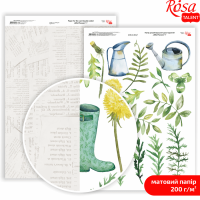 Папір дизайнерський двосторонній матовий „Wild Flowers“ 7, 21х29,7 см, 200 г/м2, ROSA TALENT