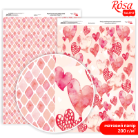 Папір дизайнерський двосторонній матовий „Love Mood“ 5, 21х29,7 см, 200 г/м2, ROSA TALENT