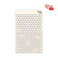 Чипборд для скрапбукинга Фоновый „Абстракция" 1, белый картон, 12,6х20см, ROSA TALENT