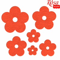 Набір фетрових заготовок „Квіти“, оранжеві, 6шт, ROSA TALENT