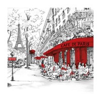 Декупажные салфетки "Улица в Париже", 33*33 см, 18,5 г/м2, 20 шт, Abiente