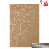 Крафт папір з тисненням „Silver Polygon“, 21х29,7см, 225 г/м2, ROSA TALENT