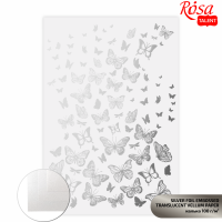 Калька напівпрозора з тисненням „Silver Butterflies“, 21х29,7см, 100 г/м2, ROSA TALENT